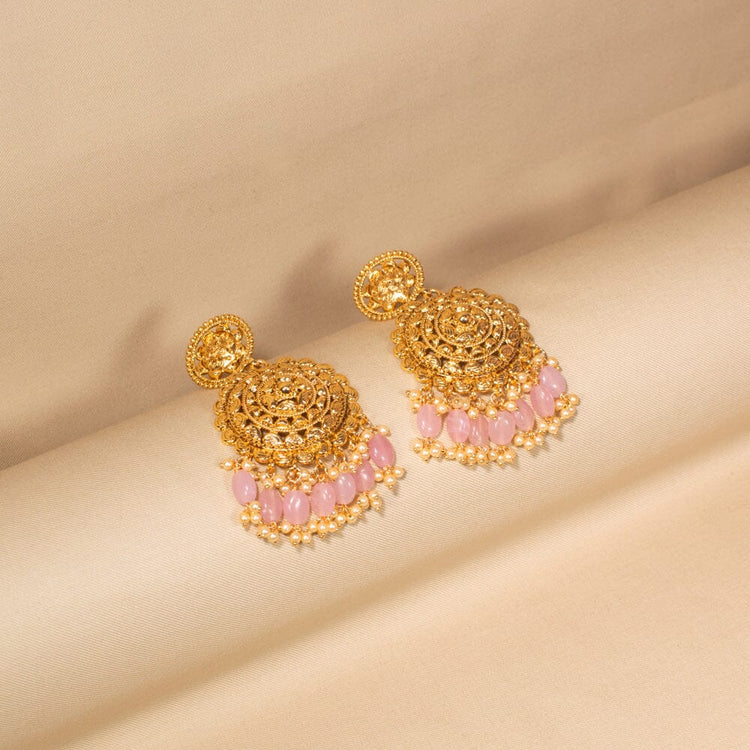 Margot Necklace Set-Pink-Sparsh Collection