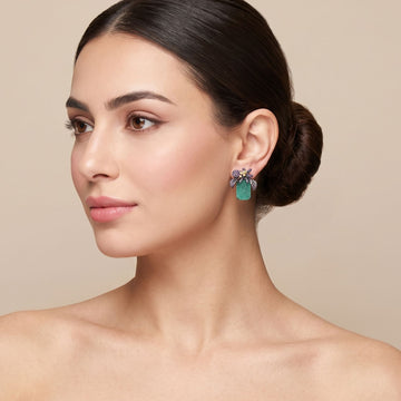 Marsha Studs-Green-Glitterati Collection