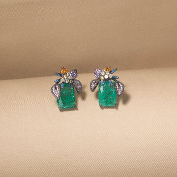 Marsha Studs-Green-Glitterati Collection