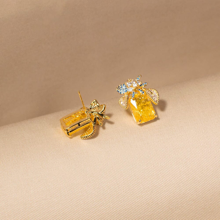 Marsha Studs-Yellow-Glitterati Collection