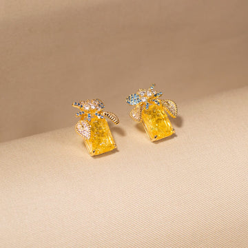 Marsha Studs-Yellow-Glitterati Collection