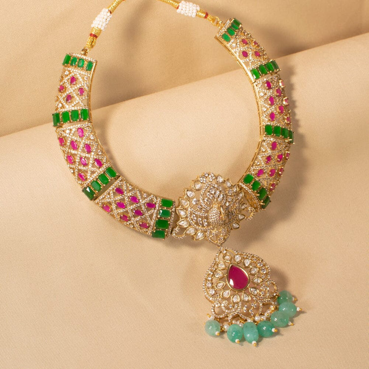 Mayur Luxury Necklace Set - Pratha Collection