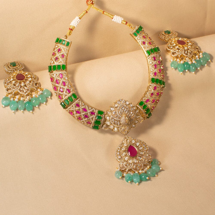 Mayur Luxury Necklace Set - Pratha Collection