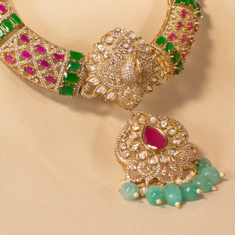 Mayur Luxury Necklace Set - Pratha Collection