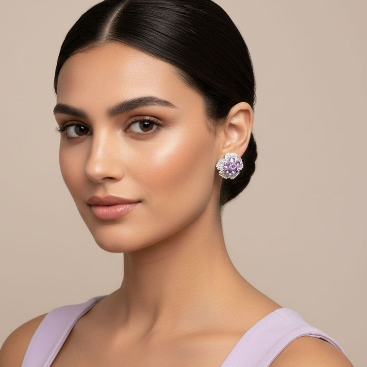 Meadow Sparkle Studs - Purple