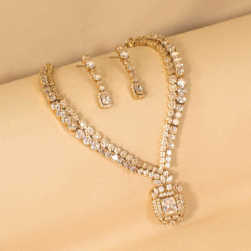 Meerah Necklace Set - White - Glitterati Collection