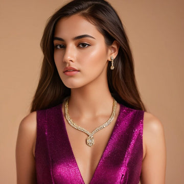 Meerah Necklace Set - White - Glitterati Collection