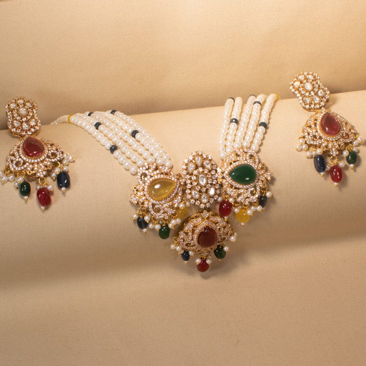 Mewar Colorful Necklace Set - Pratha Collection