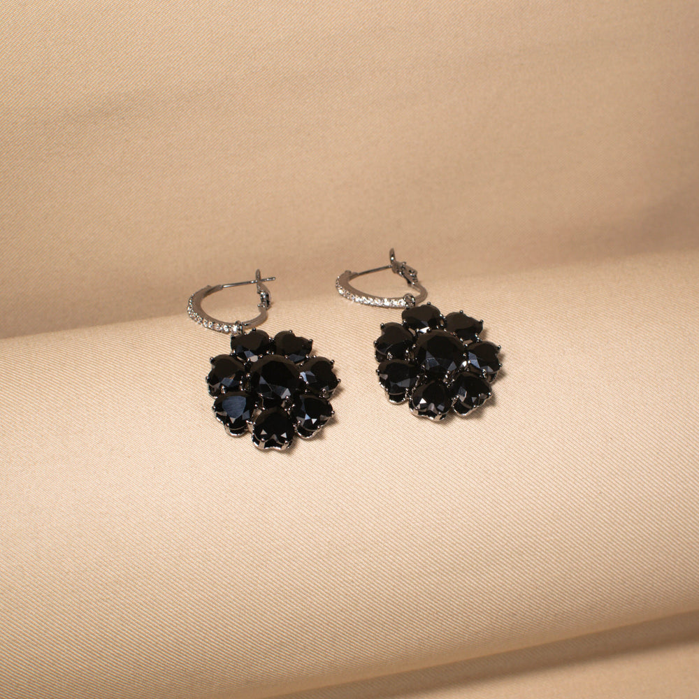 Midnight Dahlia Drop Earrings