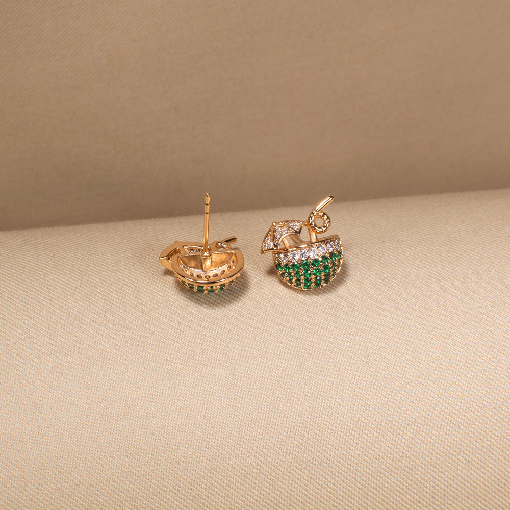 Midnight Martini Studs - Emerald