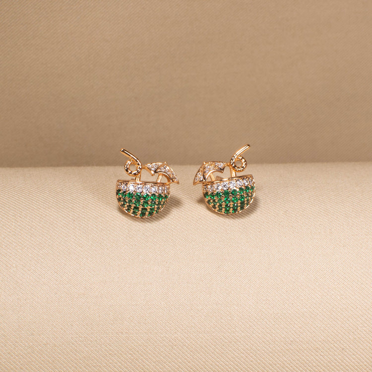 Midnight Martini Studs - Emerald