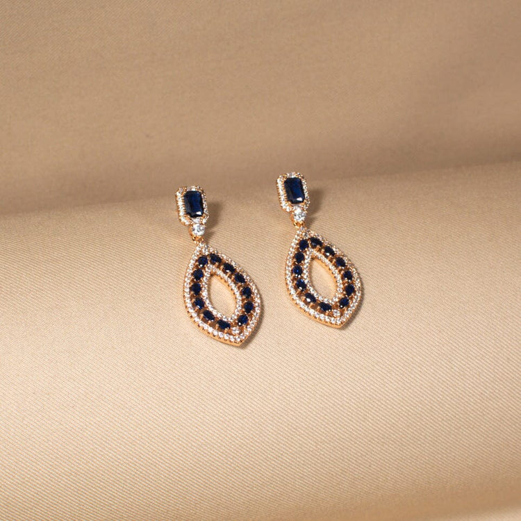 Midnight Petal Teardrop Earrings