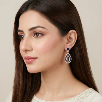 Midnight Petal Teardrop Earrings