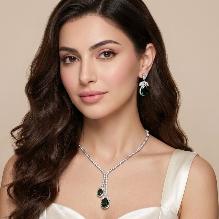 Midnight Pine Crystal Necklace Set