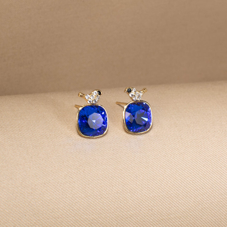 Midnight Songbird Charm Studs