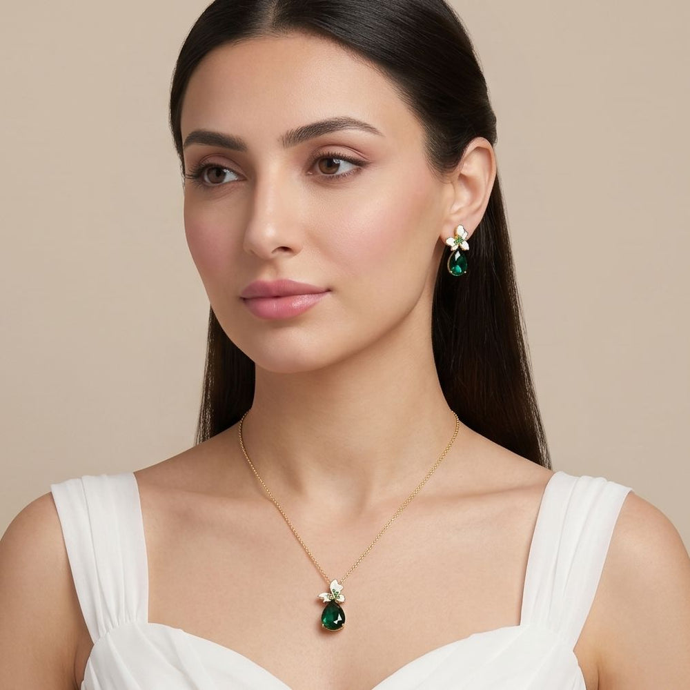 Miranda Pendant Set - Green - Minima Collection