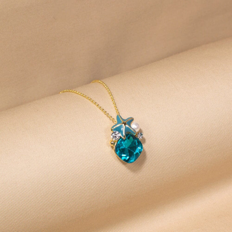 Mistara Pendant Set-Blue-Glitterati Collection