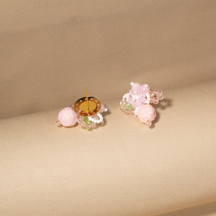 Misty Morning Bloom Studs-Pink