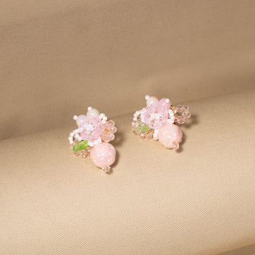 Misty Morning Bloom Studs-Pink