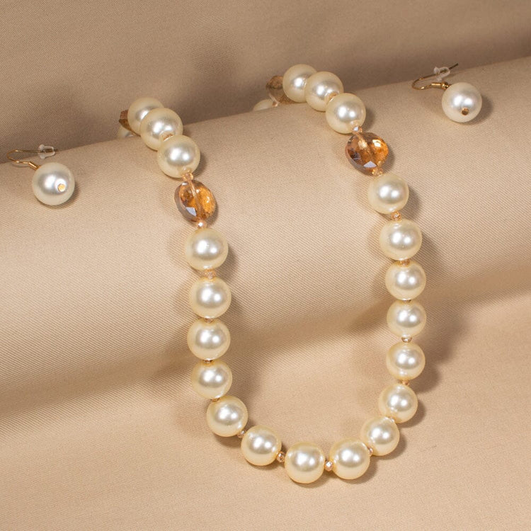 Modern Opera Pearl Necklace Set