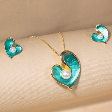 Morning Dew Pendant Set-Blue-Nature Collection