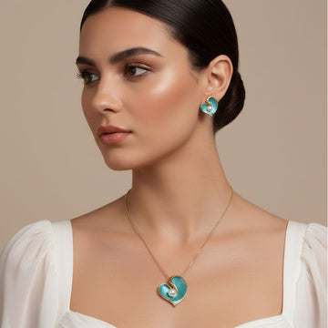 Morning Dew Pendant Set-Blue-Nature Collection