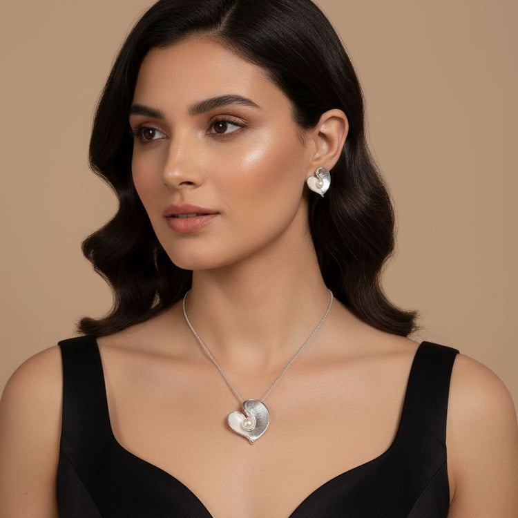 Morning Dew Pendant Set-Grey-Nature Collection