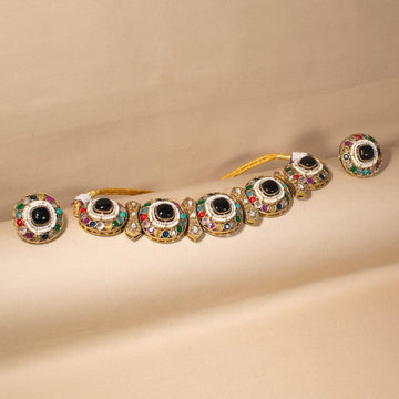 Multicolor Mandala Choker Set