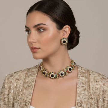 Multicolor Mandala Choker Set