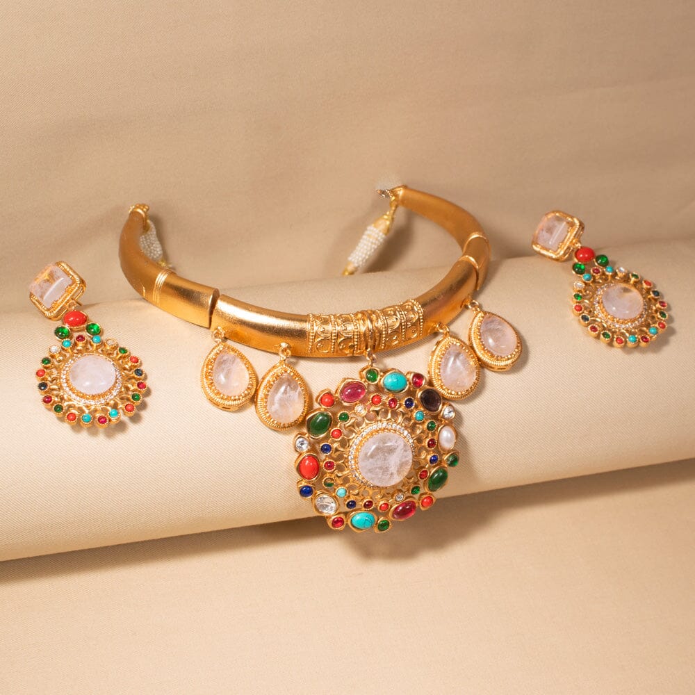Navratna Rose Choker Set