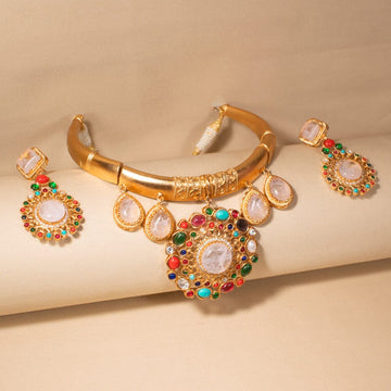 Navratna Rose Choker Set