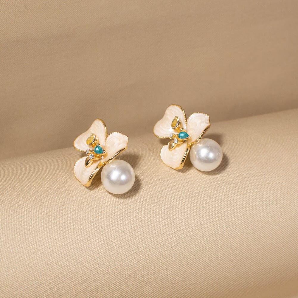 Ivory Flora Studs