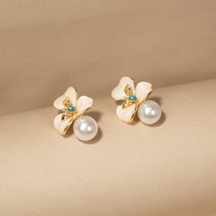 Ivory Flora Studs