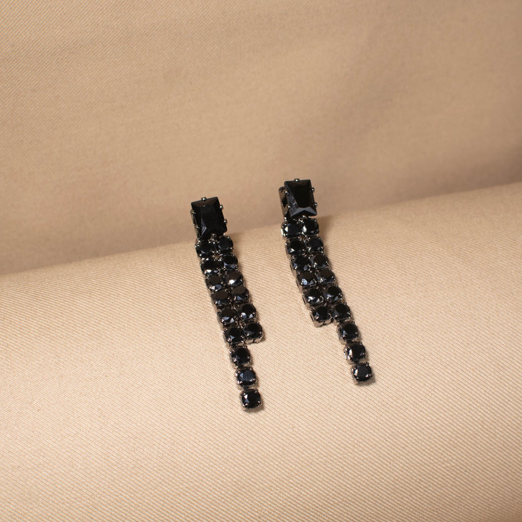 Noir Fringe Statement Necklace Set