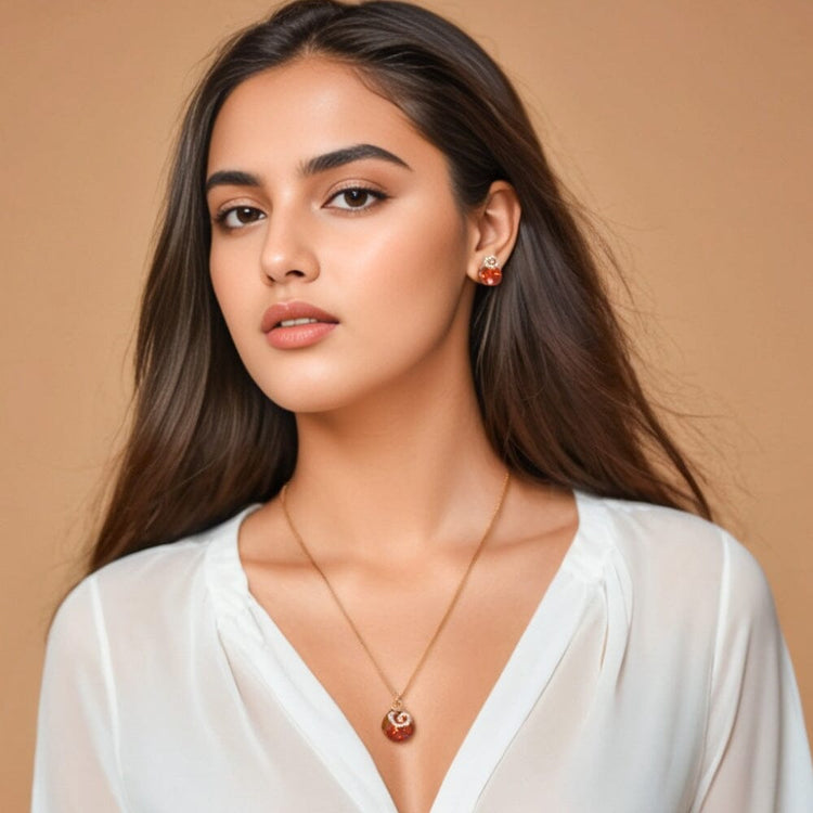 Nora Pendant Set - Red- Minina Collection