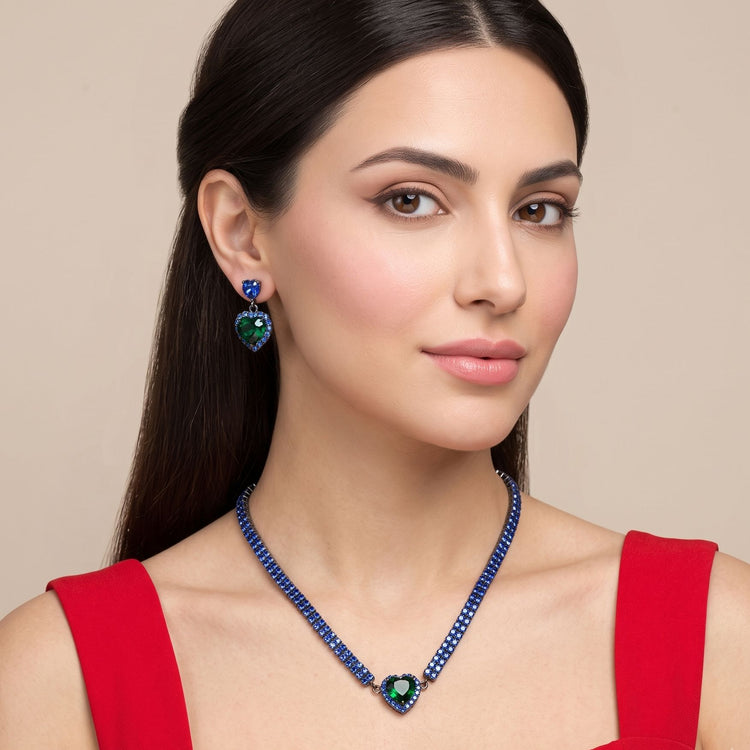 Northern Lights Heart Necklace Set