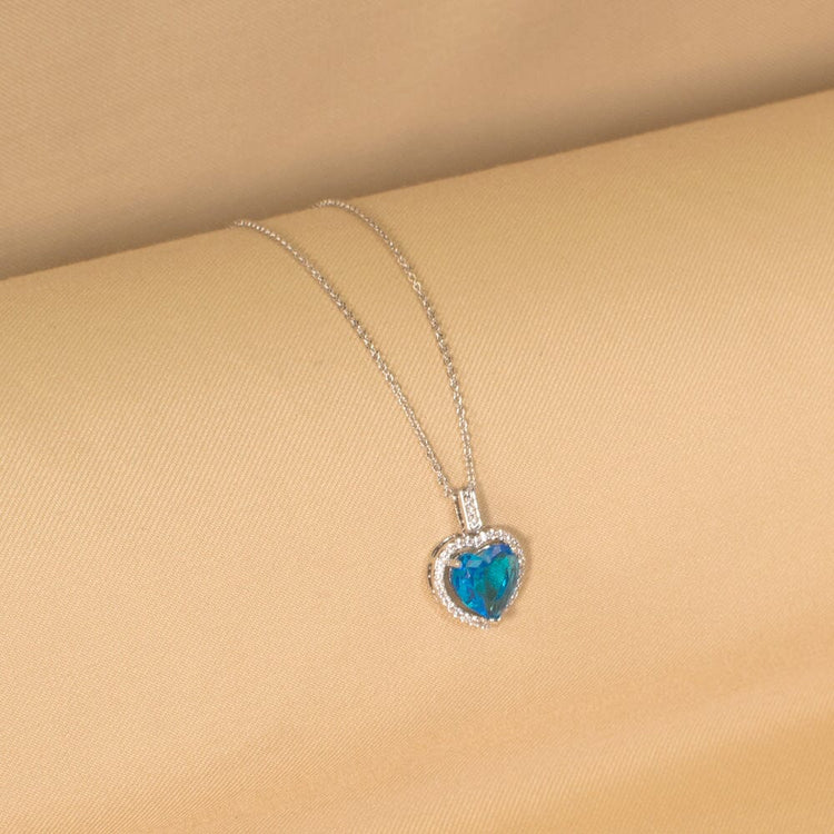 Ocean Heart Pendant Set - Glitterati Collection