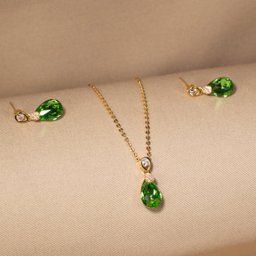 Olive Dewdrop Pendant Set