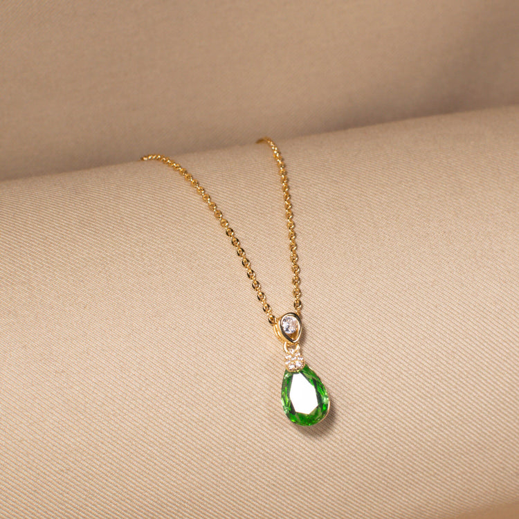 Olive Dewdrop Pendant Set