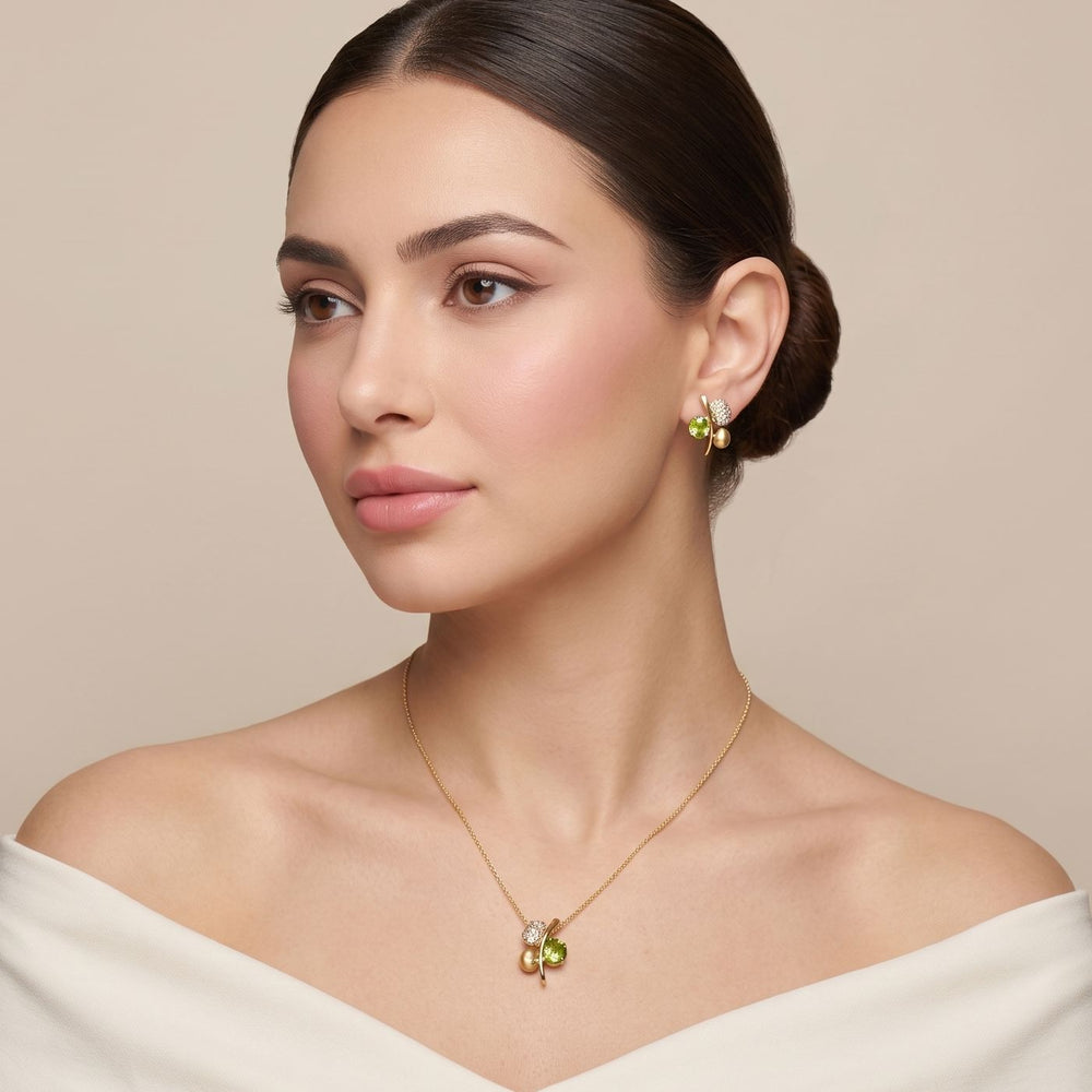 Olive Orbit Pendant Set
