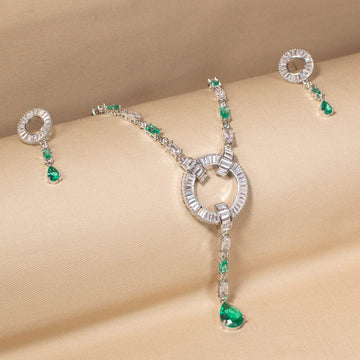 Olivia Necklace Set-Green-Edgy Collection