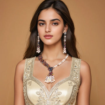 Ormira Necklace Set-Multi-Pratha Collection