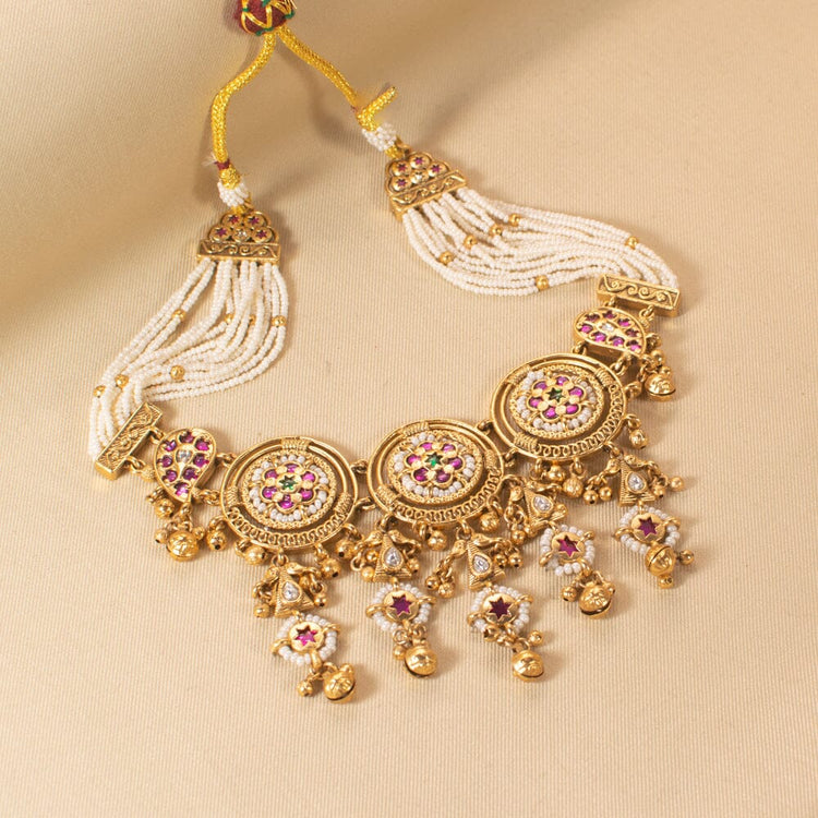 Padmini Rajwada Premium Necklace Set - Pratha Collection