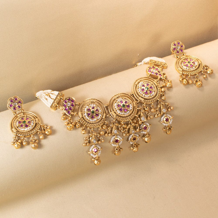 Padmini Rajwada Premium Necklace Set - Pratha Collection