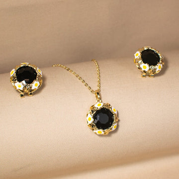 Paisley Pendant Set - Black