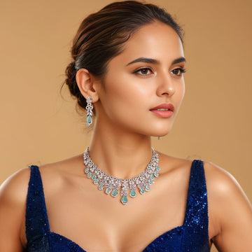 Pashmina Luxury Necklace Set - Mint