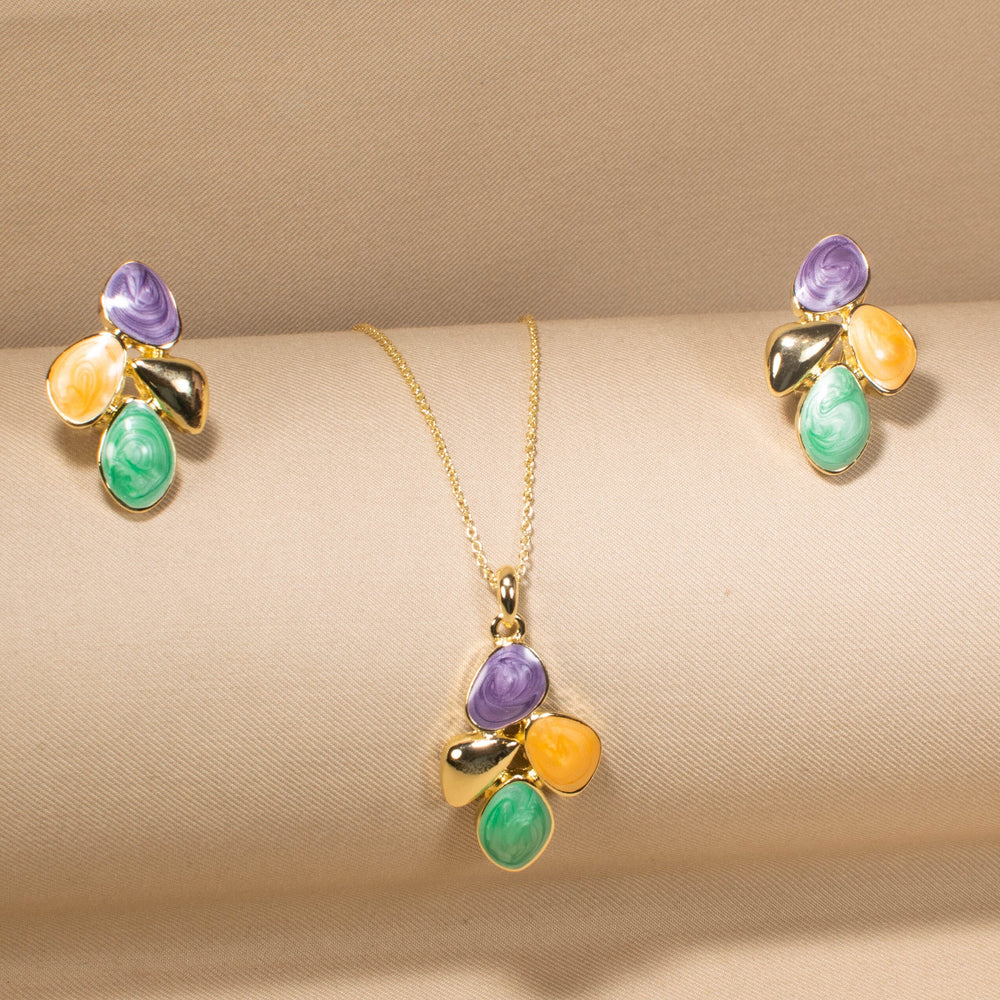 Pastel Leaflet Pendant Set