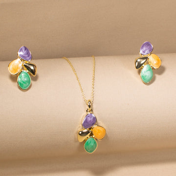 Pastel Leaflet Pendant Set
