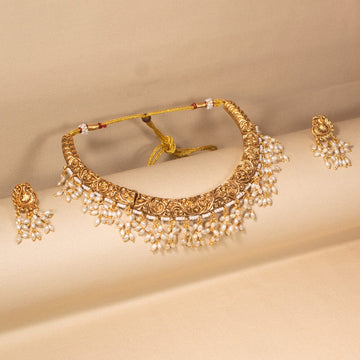 Pearly Gold Necklace Set-Sparsh Collection