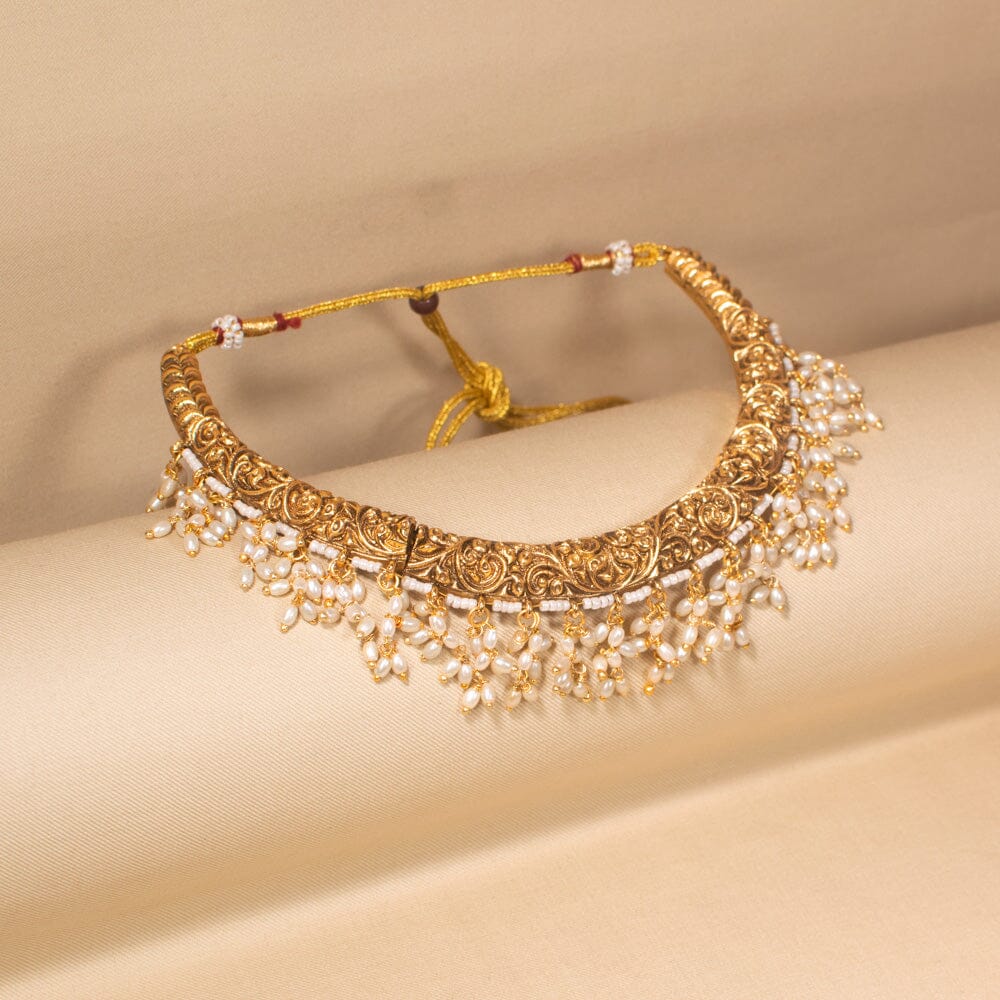 Pearly Gold Necklace Set-Sparsh Collection
